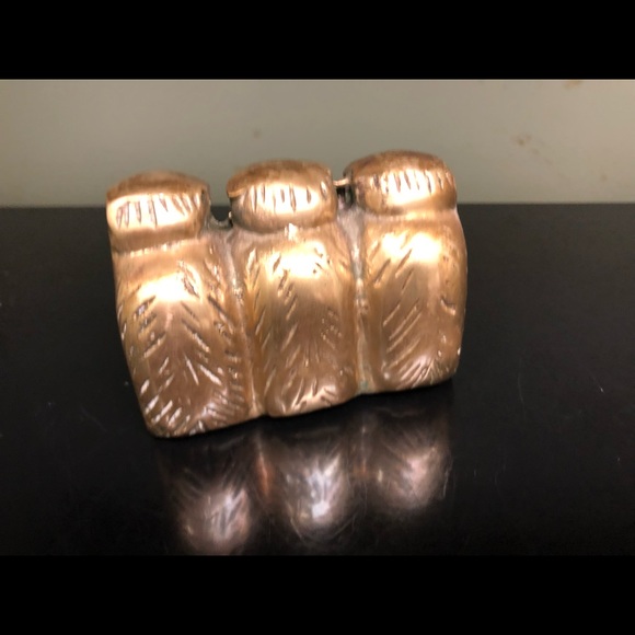 Vintage Three Wise Monkeys Small Brass Statue - Picture 9 of 15